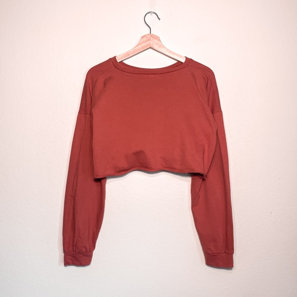 Womens Cropped PrettyLittleThing Pullover Sweatshirt Long Sleeve Cropped Top - Picture 11 of 11